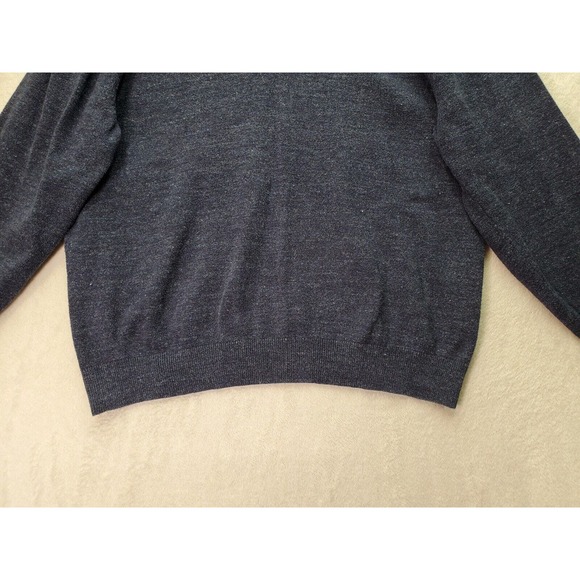 Nautica Sweater Mens XL Navy Knit Cotton Long Raglan Sleeve V Neck Logo Pullover - Picture 3 of 9